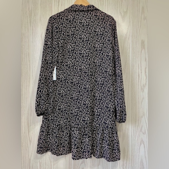 Women's DRAPER JAMES RSVP™ Button-Front Knot-Waist Dress Black/PInk Size L NWT - Picture 4 of 4